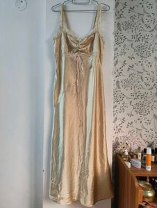 Silky Lace Trim Slip Dress