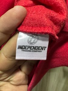 Mr Beast Red Graphic Spell Out Hoodie