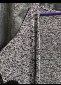 Grey And Black Knitted Overshrug