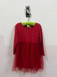 H&amp;m Red Long Sleeve sparkle tulle Dress