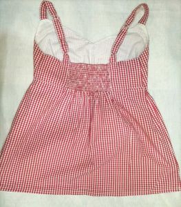 Red &amp; White Gingham Tank Top