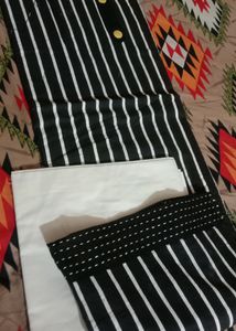 Black &amp;white Striped Material