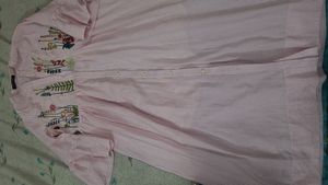 Baby Pink Maxi Dress With Ballon Sleeves
