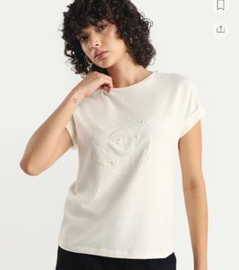 Rareism Studded White Tshirt