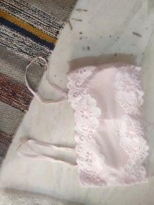 Lace Pink + White Netted Bra