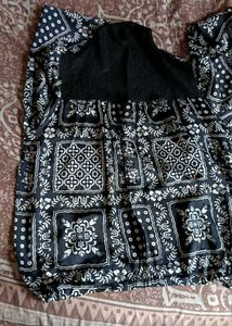 Paisley Print Bomber Top