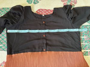 Two-Tone Pleated Dress