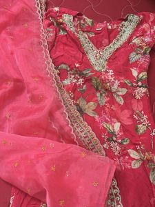 Pink Floral Salwar Kameez