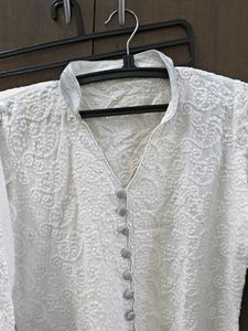 White Embroidered Kurta Set