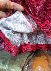 Red black skirt