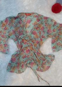 Floral Print mesh top