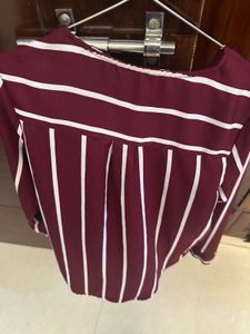 Striped Maroon Top