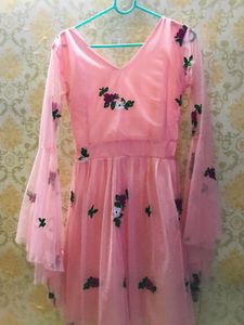 Pinkish Flared Knee Dress ,
