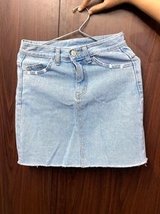 Denim High Waisted Skirt