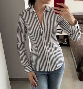 Gray/White Striped H&amp;M Shirt, Size 36
