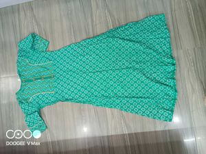 Green Printed Kurta