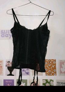 Lace Net Corset With Stocking Option
