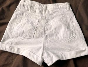 White Denim Shorts