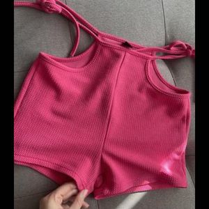 Hot Pink Tie-Strap Shorts