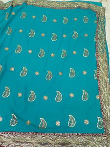 Blue Jamiki Saree
