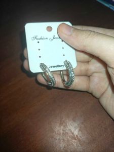 Sparkling Silver Hoop Earrings