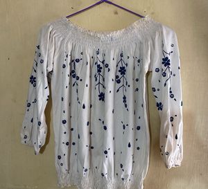 Floral White Top