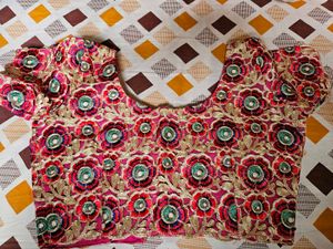 Pink Zari On Top Blouse