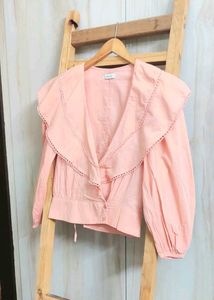 Peach Ruffle Blouse Size32-Small