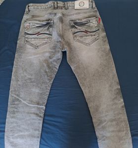 Vintage Racing Denim Jeans Grey Men