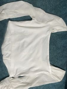 White Long Sleeve Corset Top
