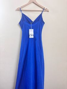 Zara Blue Satin Dress