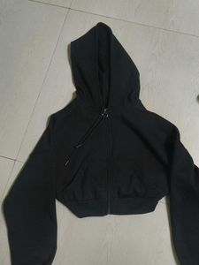 Black Cropped Hoodie