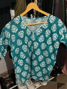 Green Patterned Kurti🪷