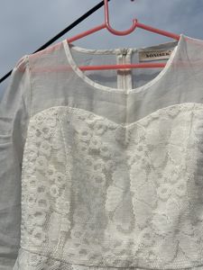 Lace Peplum Blouse - Size S