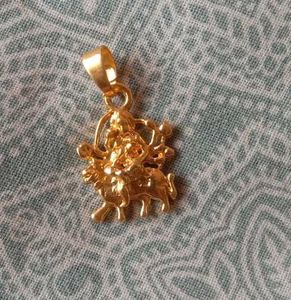 Gold Pendant - Lion & Goddess Design