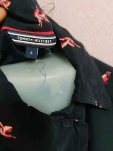 Bird Print Button Down Top