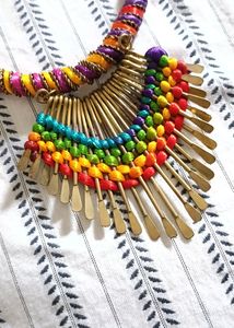 Multicolour Necklace - Thread Work