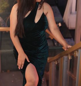 green velvet party wear dress