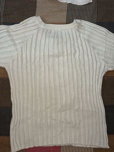 White Ribbed Top