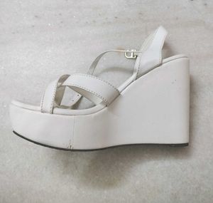 White Wedge Heels