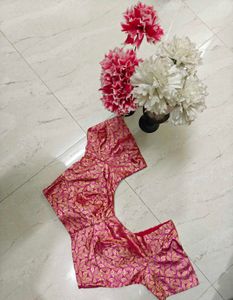 Pink & Gold Brocade Blouse