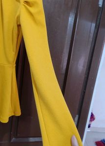 Mustard Peplum Top