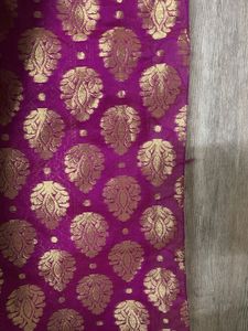 Magenta Silk Blend Saree with Zari Work