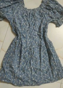 Blue Embroidered Dress