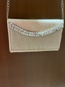 Elegant Clutch (Silver Stone Studded)