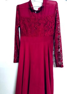 Elegant Red Lace Dress