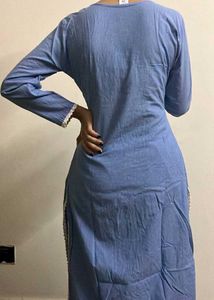 Cotton Blue Suit Set ( 2 Pcs )