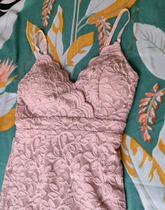 Pink Lace Mini Dress