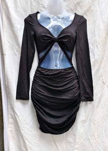 16139. Black Cutout Mini Dress
