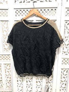 🏷️New With Tag Imported Black Mesh Top A